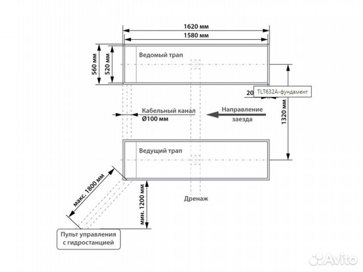 Ножничный подъемник Launch TLT-630A (N) 3т