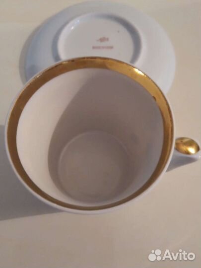 Бокал с блюдцем фарфор лфз