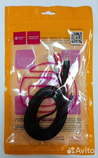 Кабель AUX jack 3,5* 2 RCA