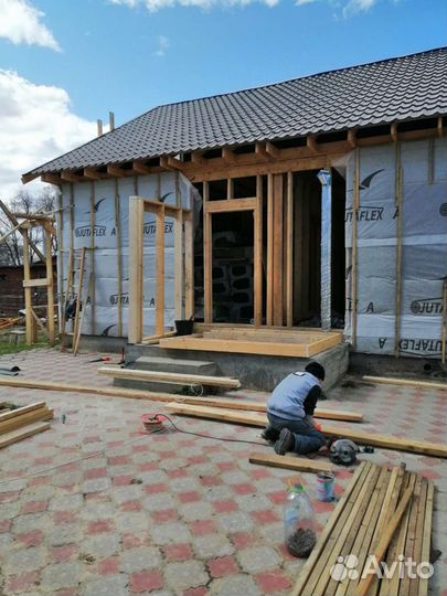 Строительство каркасный дом Веранда Пристройка