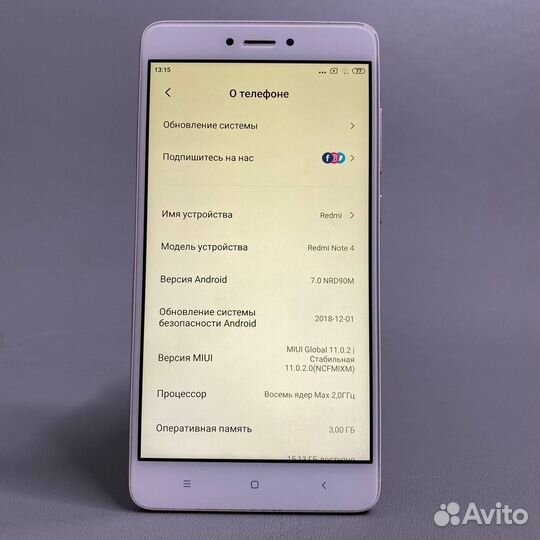 Xiaomi Redmi Note 4X, 3/32 ГБ