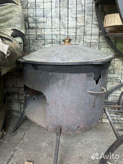 Казан чугунный 22 литра с печкой