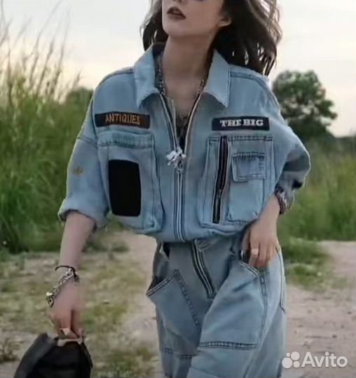 Комбинезон женский джинсовый