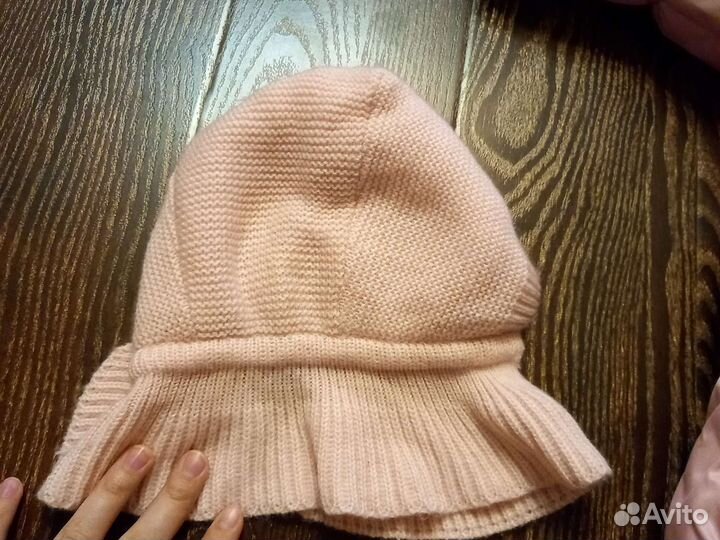 Шапка шлем на девочку 42-44 2 шт Демисезон и зима