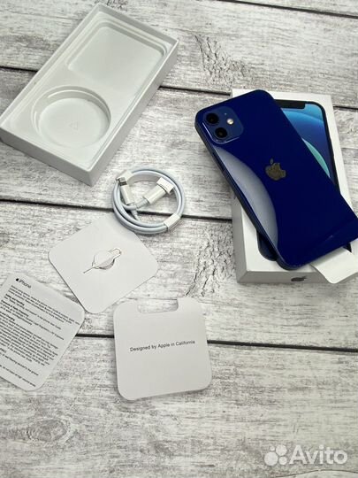 Телефон iPhone 12 синий,оригинал,акб100