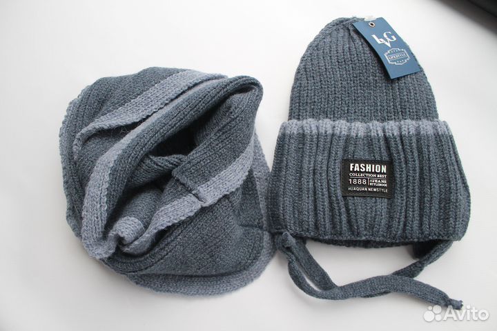 Зимняя шапка для мальчика + снуд