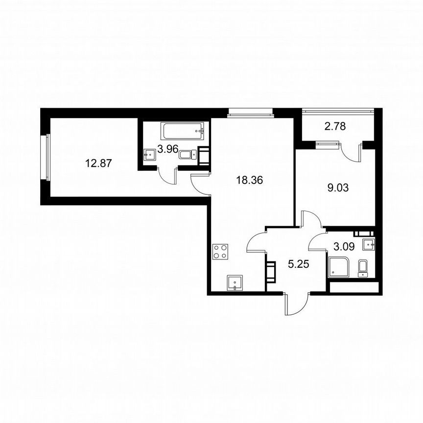 2-к. квартира, 54 м², 8/9 эт.