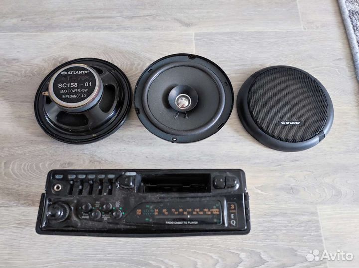 Авто акустика + кассетная магнитола