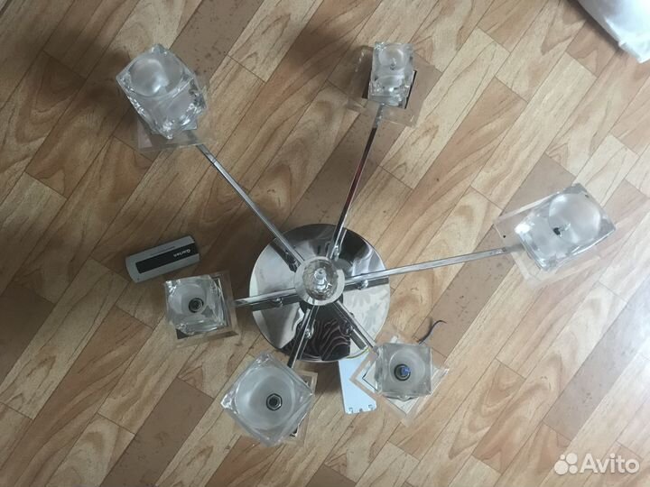 Люстра потолочная, светодиод/галоген, с пультом