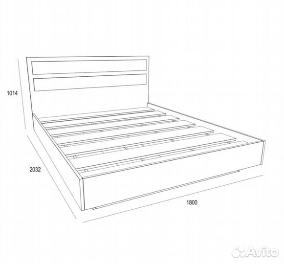 Кровать Rialto Парящая белый/камень 180х200