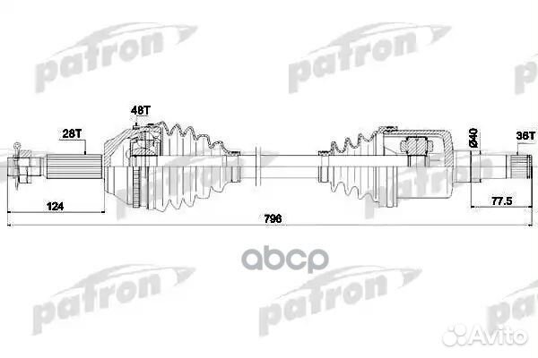 Привод в сборе ford transit 06- лев. PDS0302 PA