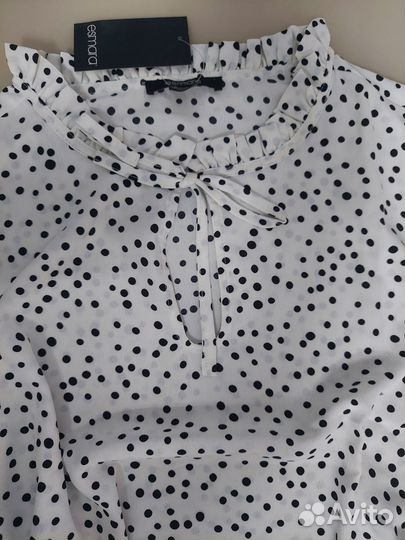 Платье белое в горох 50 р Esmara