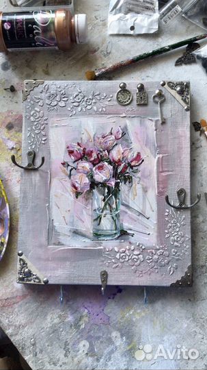 Ключницы-картины ручной работы на подарки