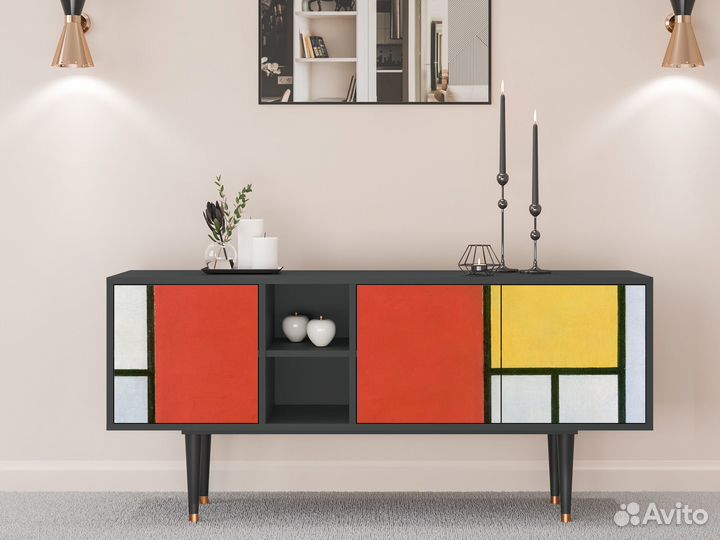 Тв-тумба T5 - Антрацит - Composition with Blue, Re