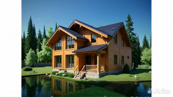 Дом.Рубл.брев.220-260мм.,300кв.м.Проект.Крепыш