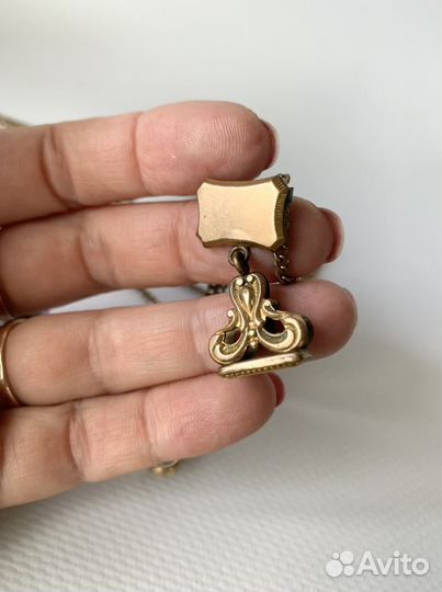 Антикварная длинная цепь со слайдером Англия