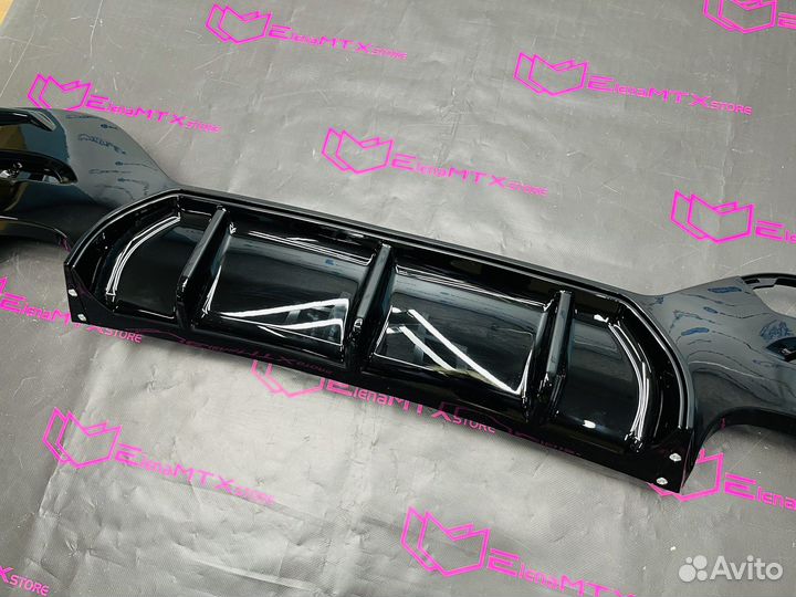 Диффузор BMW F20 LCI 2x2 черный глянец