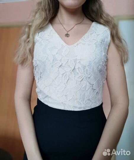 Платье школьное 36 EUR черно-белое