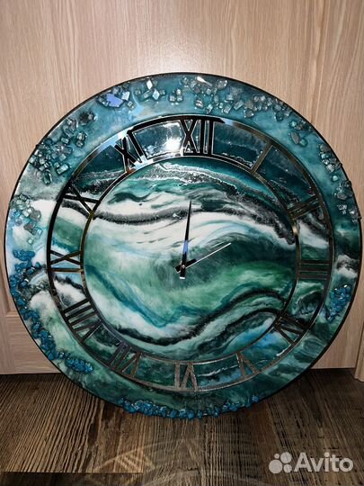 Часы настенные 50 см из эпоксидной смолы