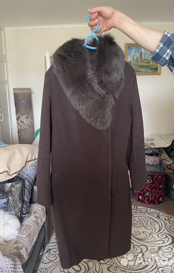 Зимнее женское пальто 44 р. Из Чернобурки. Шерсть