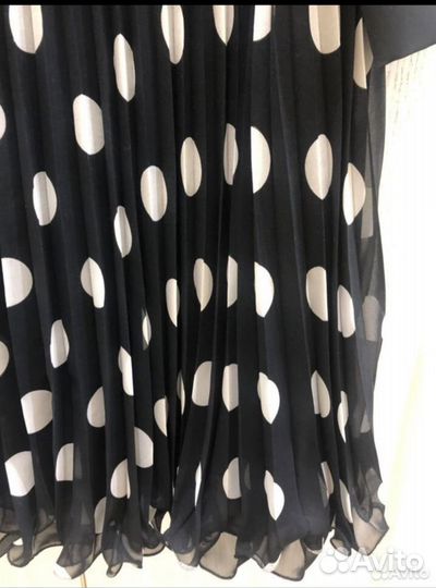 Платье новое шифоновое в горошек Польша, р.46