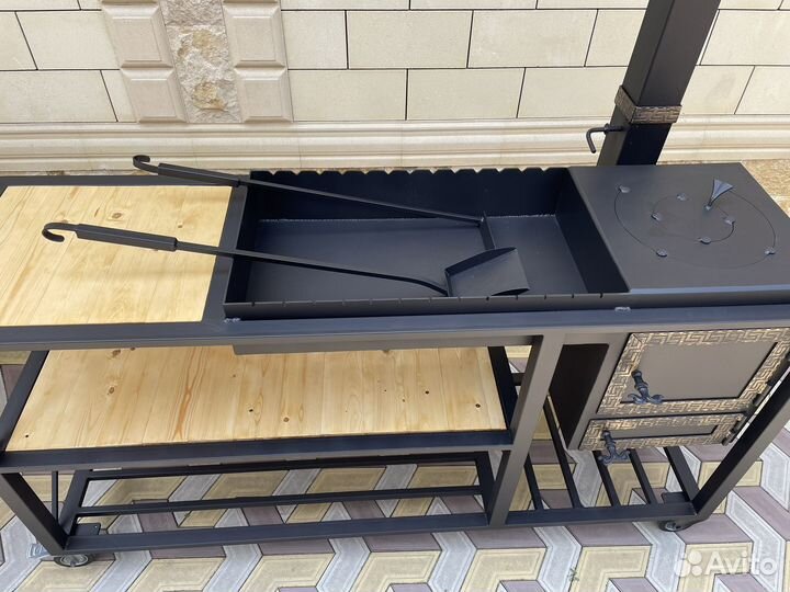 Мангал с печью под казан