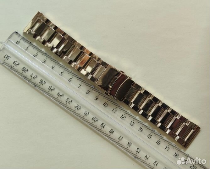 Браслет для часов 24 мм, звенья гнутый металл