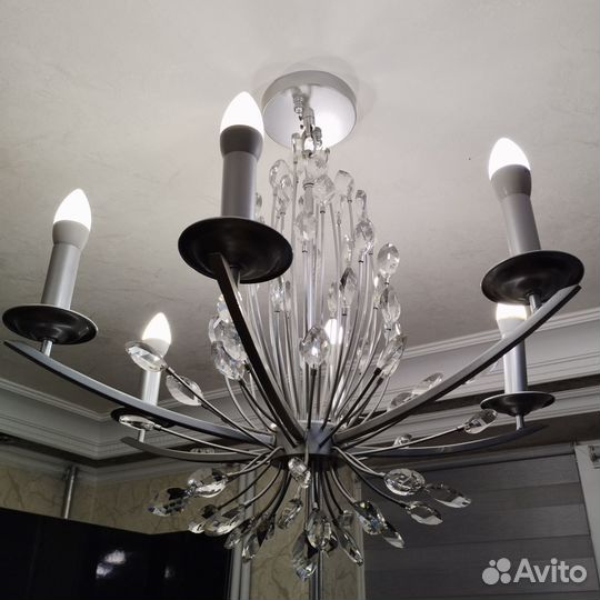 Люстра на 6 ламп хрустальная