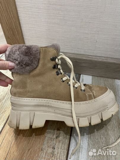 Ботинки зимние натуральная замша