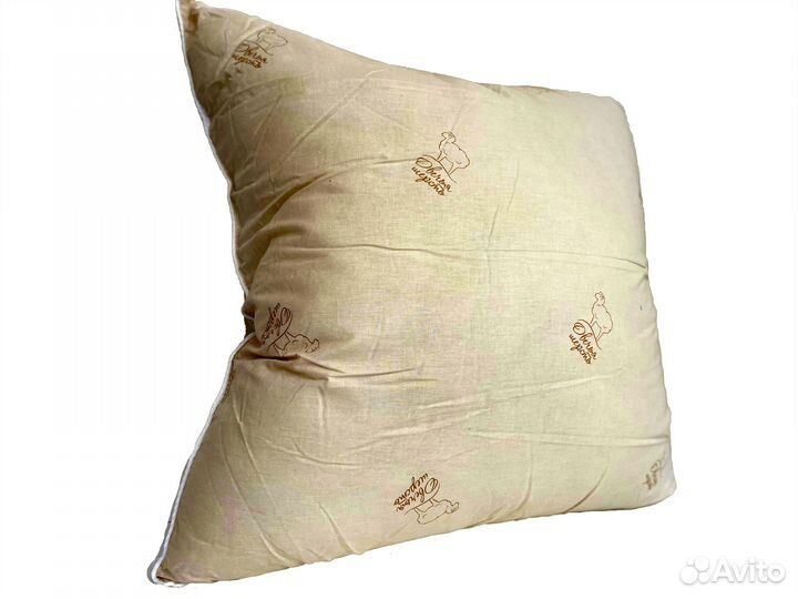 Подушка для сна, 70х70, овечья шерсть/поплин