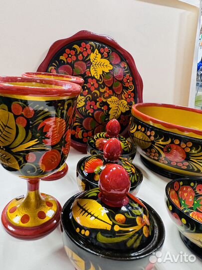 Набор столовой посуды Хохлома