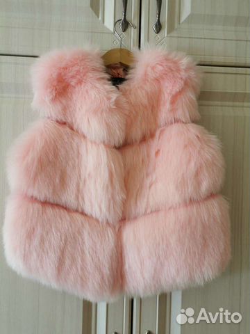 Новый жилет из искусственного меха для девочки 7-8