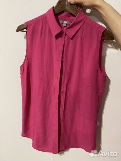 Рубашка летняя розовая uniqlo