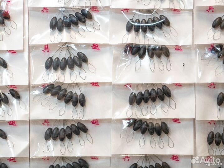 Стопоры лески крупные черные (6 шт)