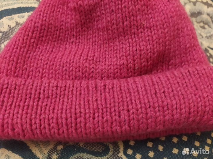 Шапка для девочки очень тёплая цвета фуксии