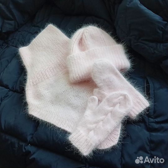 Шапка снуд и варежки