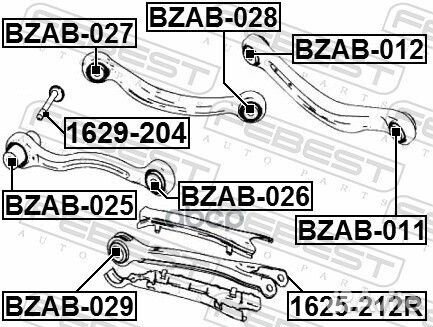 Сайлентблок рычага MB C(W204) /E(W212) 08-13 зад