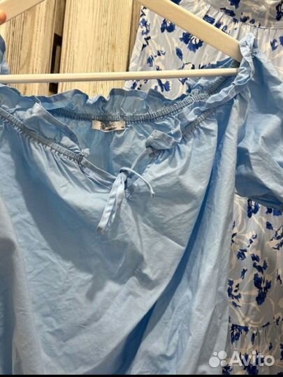 Хлопковый топ 44 faberlic romantic летний голубой