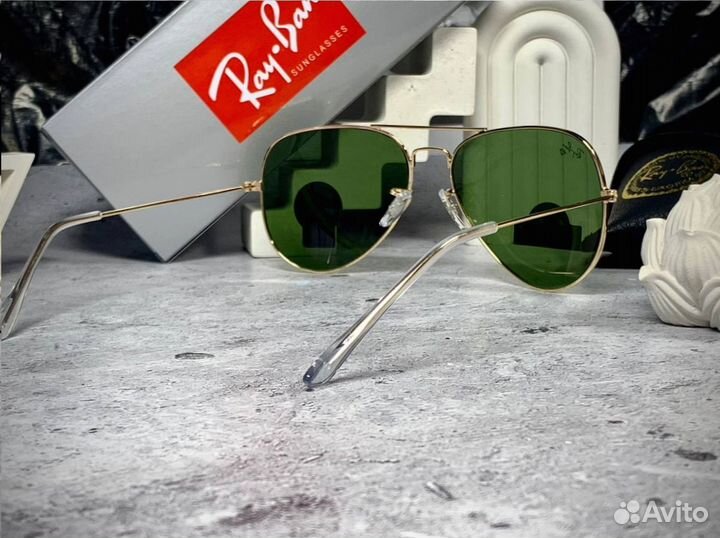 Очки Ray Ban Aviator зеленые линзы