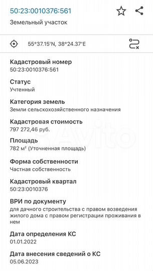 Участок 7,8 сот. (СНТ, ДНП)