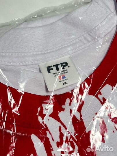 FTP Slit Throat Tee White / Blood (XL)