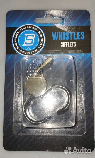 Свисток судейский с зажимом для пальца bluesports