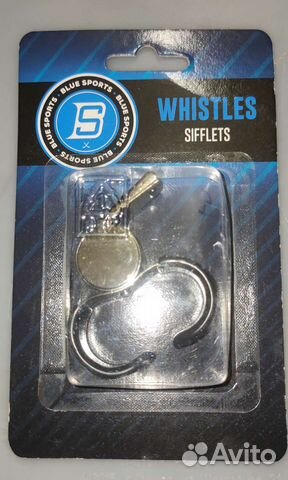 Свисток судейский с зажимом для пальца bluesports