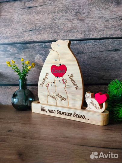 Именные мишки-оберег семьи