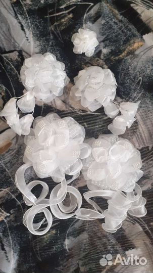 Банты для волос белые