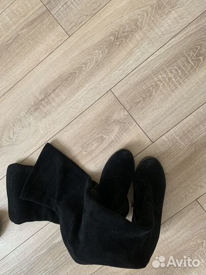 Сапоги ботфорты замшевые женские 37