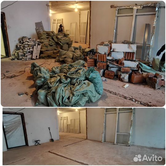 Демонтаж стен,полов. Снос сантехкабин