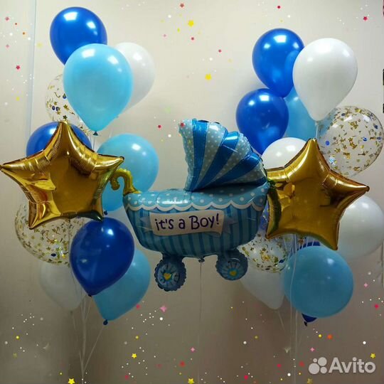 Шары на выписку из роддома новорожденного мальчика