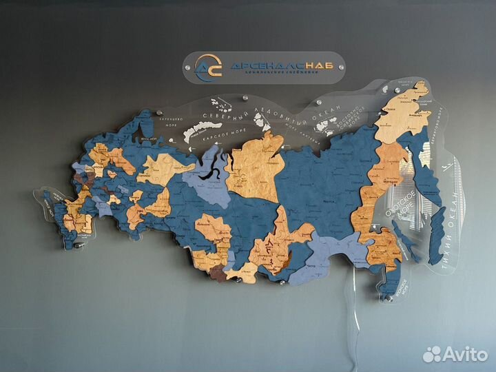Карта России из дерева