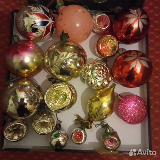 Елочные игрушки СССР стекло картон